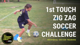 U8 - U12 Invidual Soccer Skills Training - 1st Touch Zig Zag Soccer Challenge
