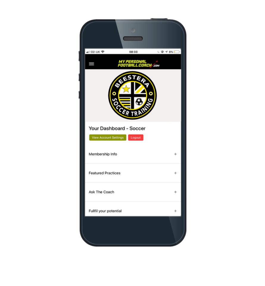 Beestera Soccer training Dashboard