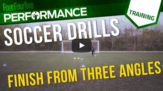 Soccer shooting drill: Finish from 3 angles