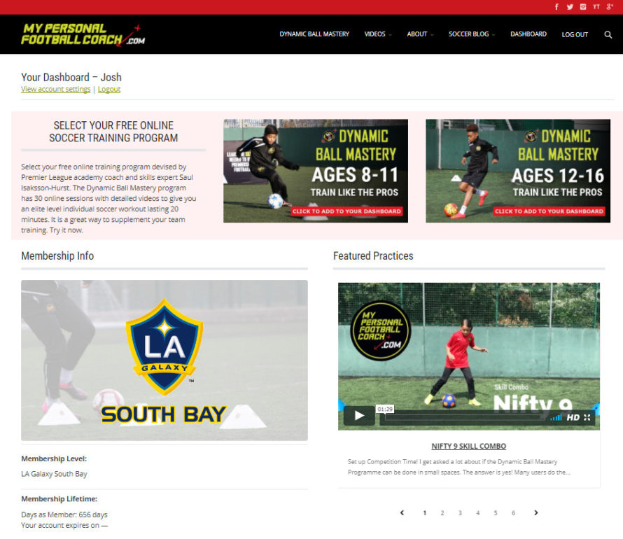 LA Galaxy South Bay Dashboard