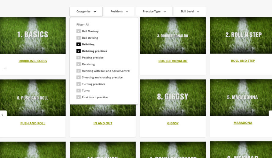 Soccer coaching video library