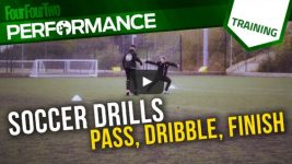 Soccer Skills Shooting Practice: Pass Dribble Finish